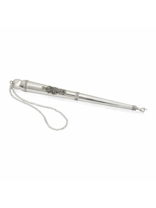 Large Silver Torah Pointer with Filigree , Shabbat Gifts , Israeli Jud