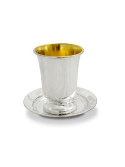 Modern 925 Sterling Silver Kiddush Cup with Person , Modern Kiddush Cu