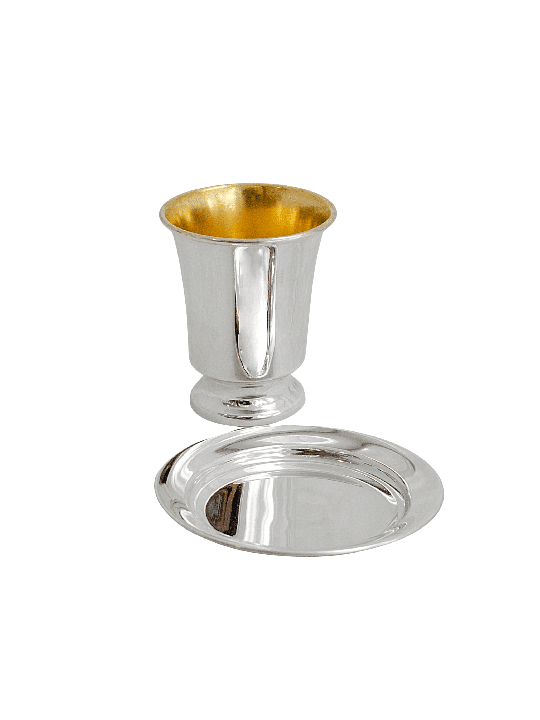 Modern 925 Sterling Silver Kiddush Cup with Person , Modern Kiddush Cu