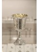 Coupe de Kiddouch classique martelée avec une tige, cadeaux de Pâque, Ju israélien