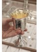 Coupe de Kiddouch classique martelée avec une tige, cadeaux de Pâque, Ju israélien