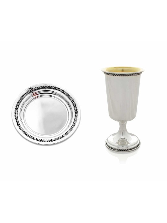 Coupe de Kiddouch personnalisée avec bord en filigrane traditionnel, cadeaux de Pâque, est