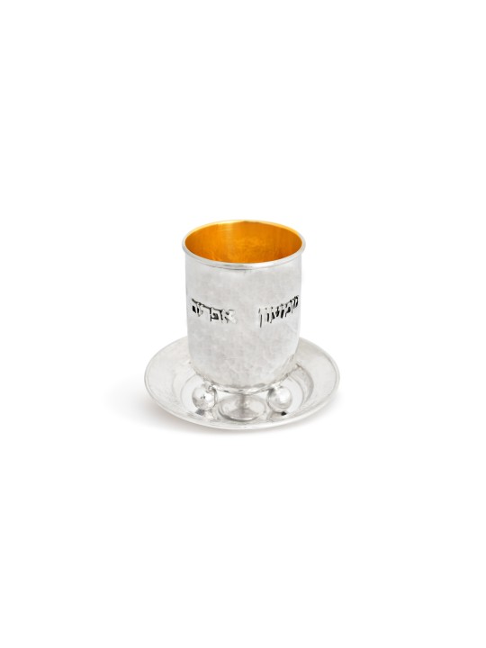 Coupe de Kiddouch en argent sterling 925 martelée sur mesure, cadeaux de Pâque, Isr