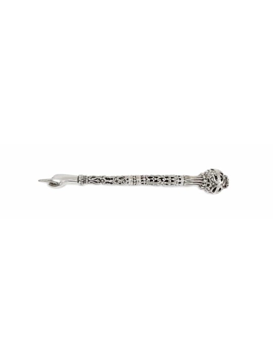 Unique Silver Filigree Crown Torah Pointer , Shabbat Gifts , Israeli J