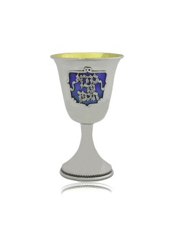 Coupe de Kiddush en argent émaillé classique, coupes de Kiddush modernes, Ju israélien