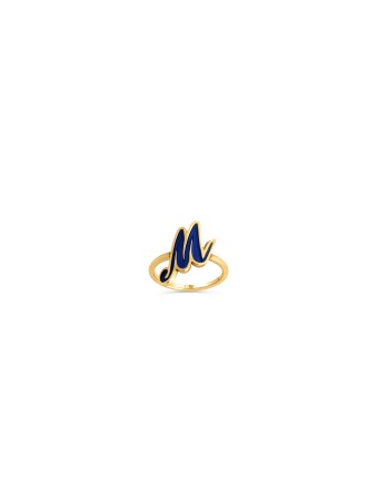 Bague de lettre de nom colorée en émail doré 14 carats, cadeaux Tu B'Av, Jud israélien