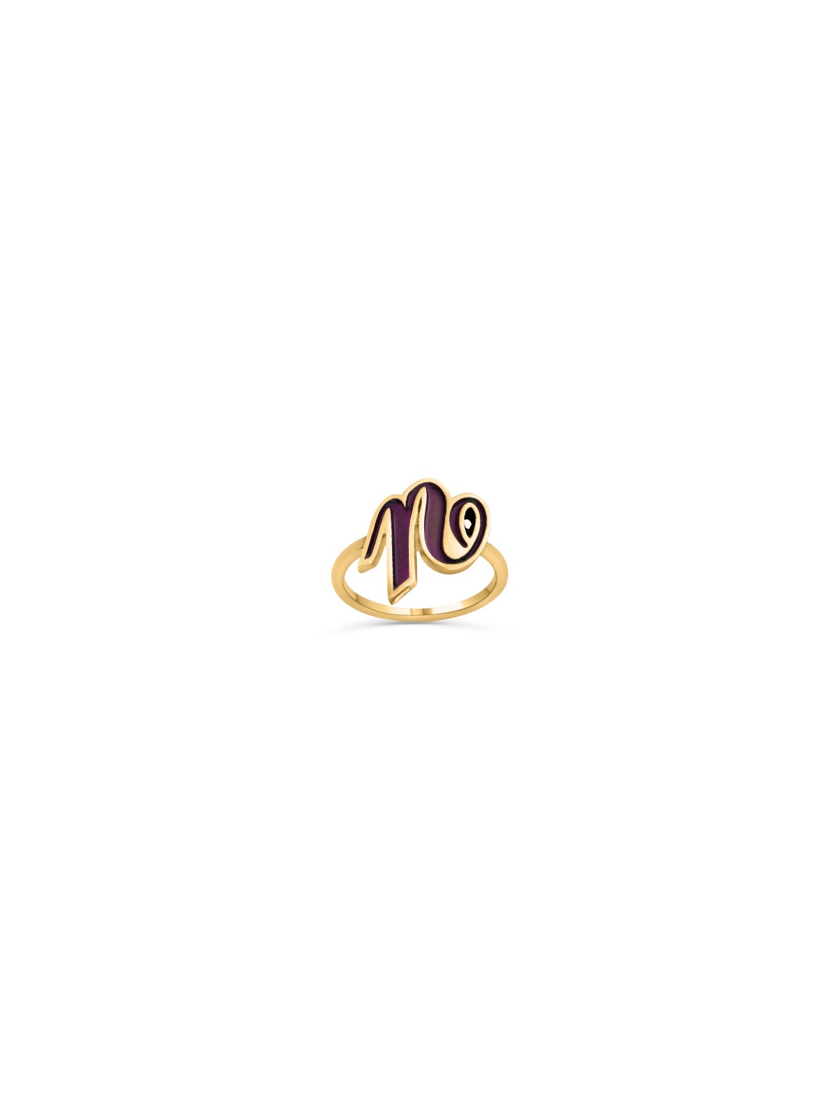 Bague de lettre de nom colorée en émail doré 14 carats, cadeaux Tu B'Av, Jud israélien