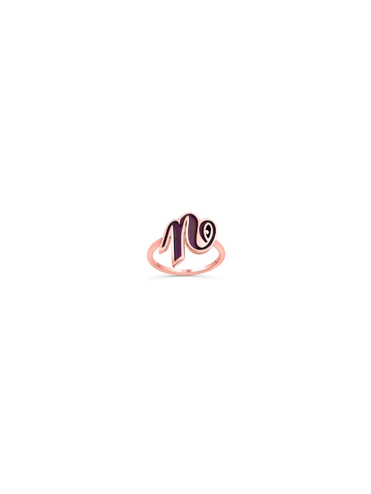 Bague de lettre de nom colorée en émail doré 14 carats, cadeaux Tu B'Av, Jud israélien