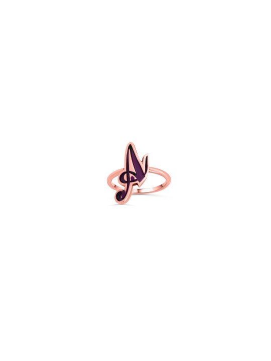 Bague de lettre de nom colorée en émail doré 14 carats, cadeaux Tu B'Av, Jud israélien