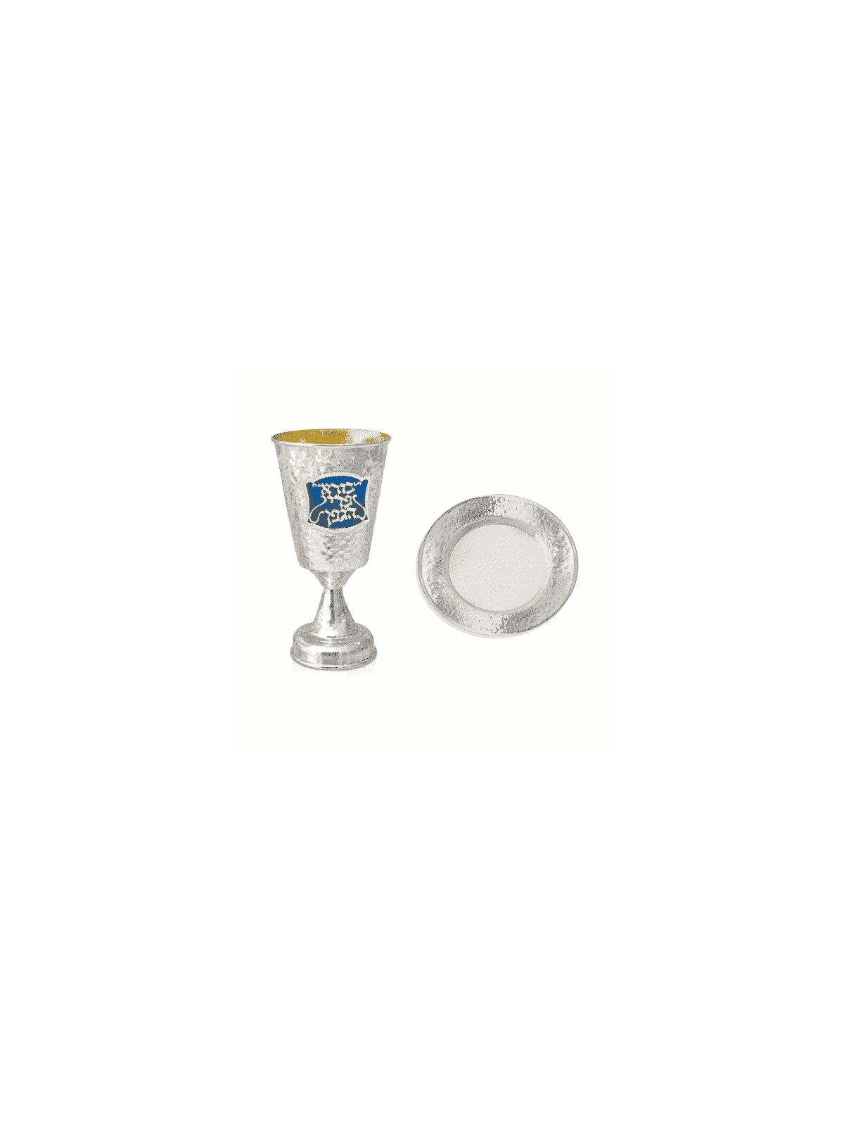 Gobelet martelé en argent sterling avec bénédiction, coupes de Kiddouch modernes,