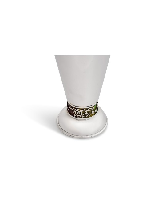 Coupe de Kiddush en argent sterling avec bénédiction en émail, coupes de Kiddush modernes
