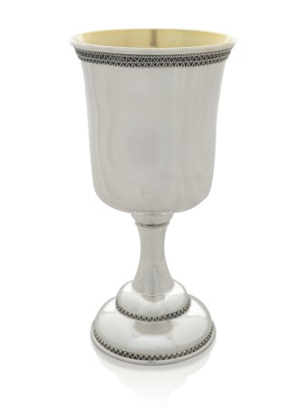 Grande et belle tasse de Kiddouch en filigrane traditionnelle, cadeaux de Pâque, est