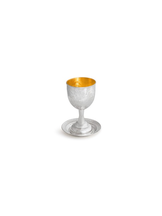 Superbe gobelet à vin en argent sterling martelé, cadeaux de Pâque, Israël