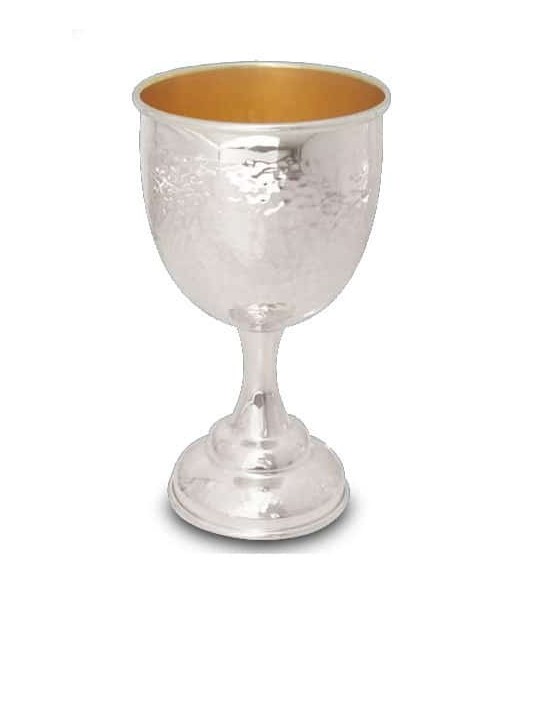 Superbe gobelet à vin en argent sterling martelé, cadeaux de Pâque, Israël