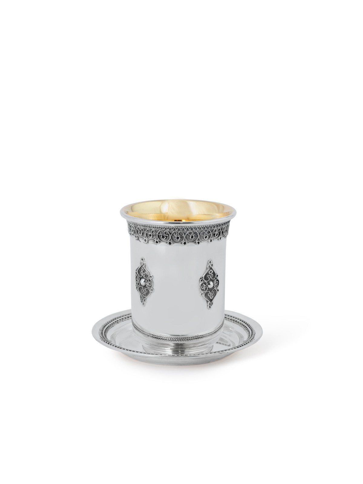 Kiddush Set with Traditional Filigree Decoration , Passover Gifts , Is