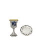 Hammered Enamel Sterling Silver Kiddush Cup , Modern Kiddush Cups , Is