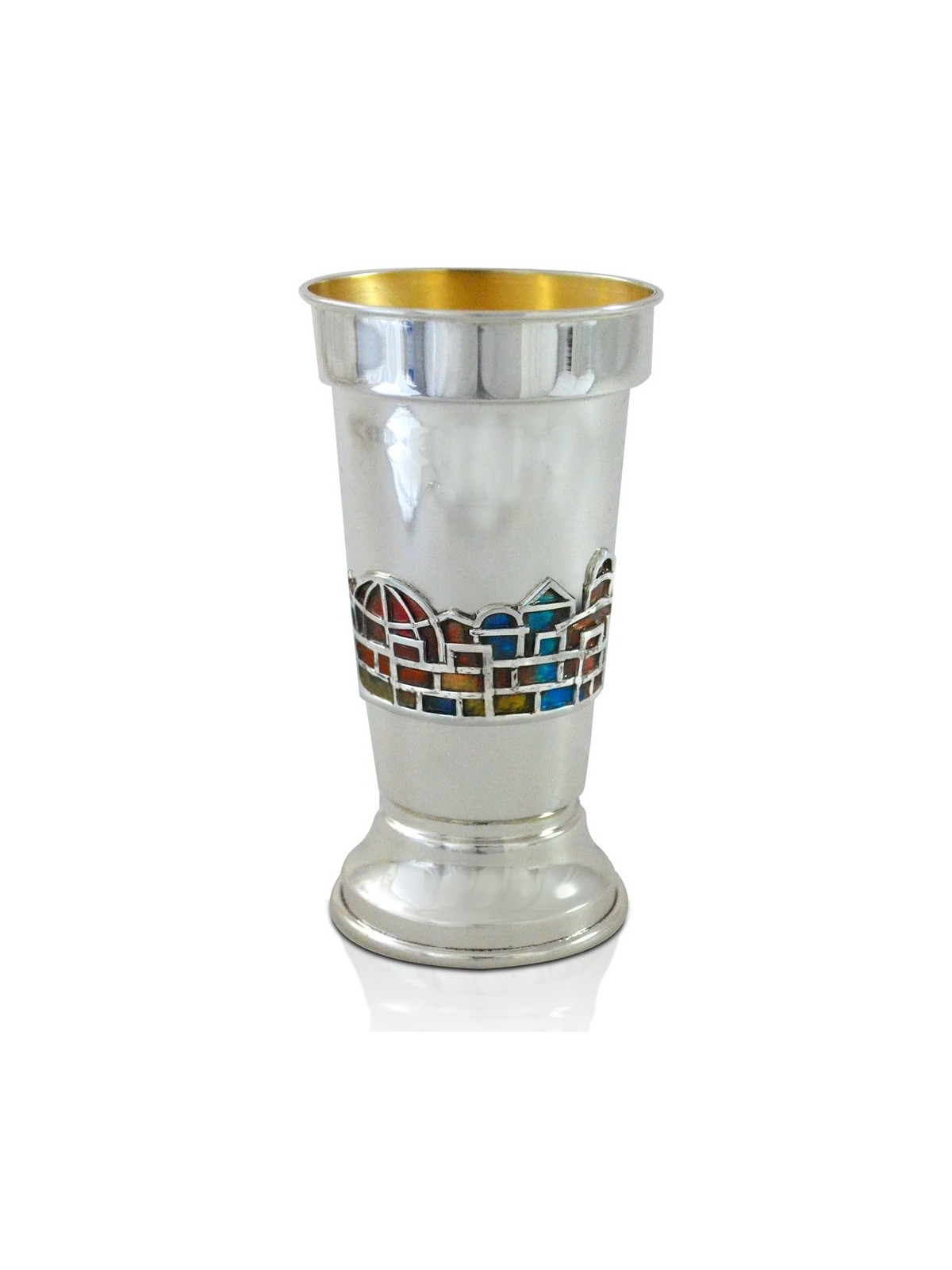 Kiddush Cup with Decorations of Jerusalem , Modern Kiddush Cups , Isra