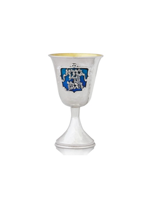 Coupe de Kiddush avec des couleurs d'émail personnalisées de jambe, tasses de Kiddush modernes, est