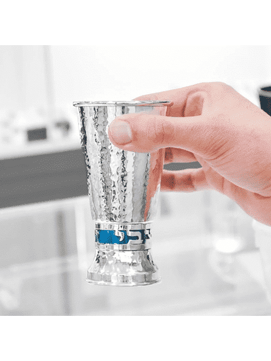 Personnalisez l'ensemble de Kiddush avec lettrage argenté du nom, tasses de Kiddush modernes,
