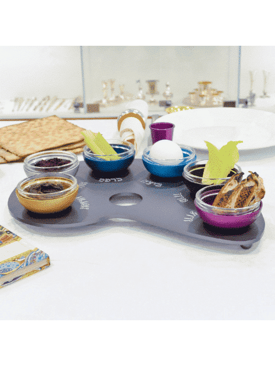 Plaque de Seder gravée unique avec bols amovibles, plaque de Seder en aluminium