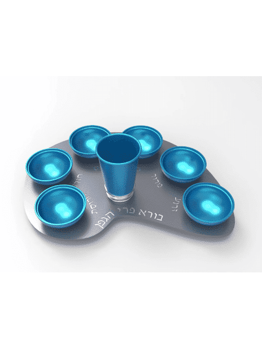 Plat fait sur commande en aluminium anodisé de Pâque de couleurs, plats en aluminium de Seder