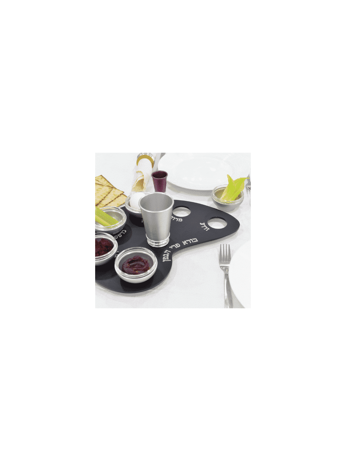 Plat fait sur commande en aluminium anodisé de Pâque de couleurs, plats en aluminium de Seder