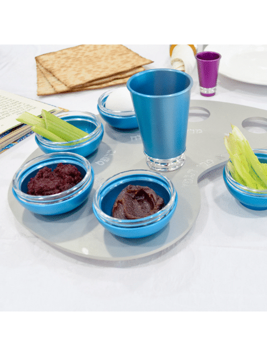 Plat fait sur commande en aluminium anodisé de Pâque de couleurs, plats en aluminium de Seder