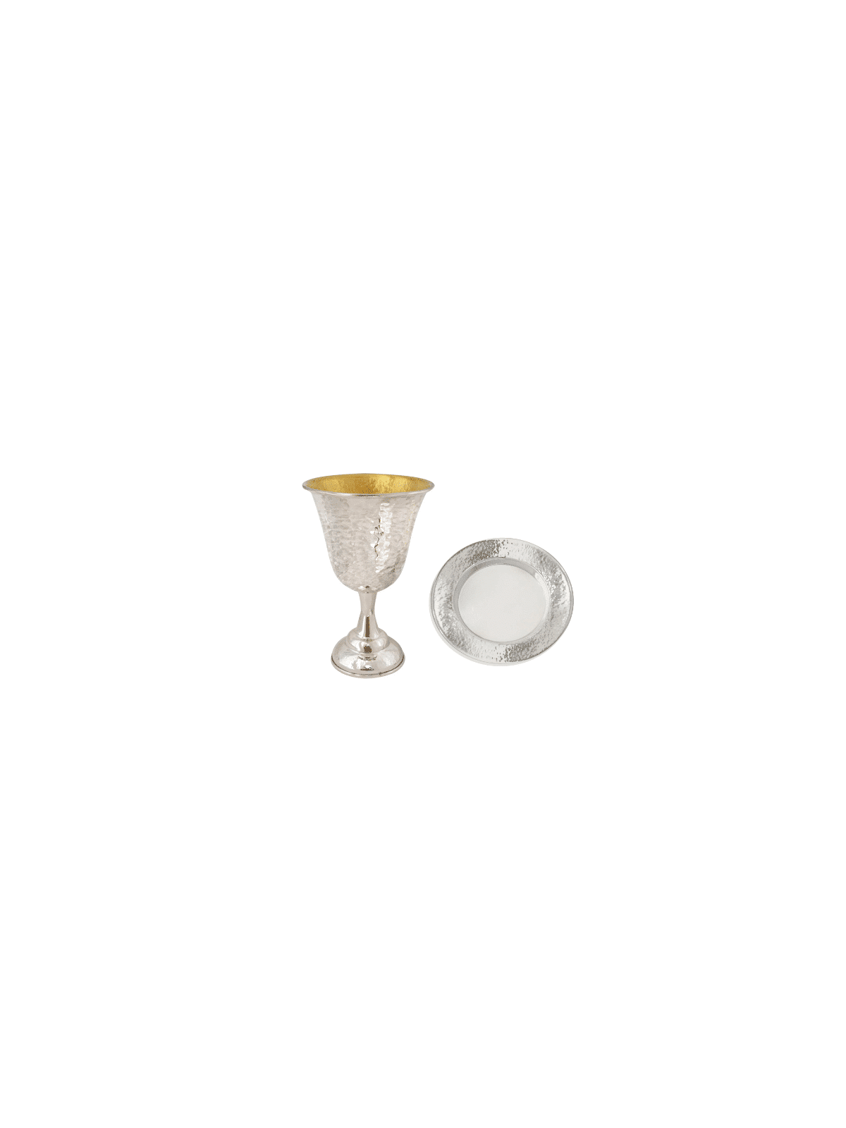 Bel et élégant ensemble de Kiddouch martelé, cadeaux de Pâque, Ju israélien