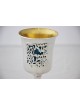 Stylish Sterling Silver Wine Cup Enameled , Modern Kiddush Cups , Isra