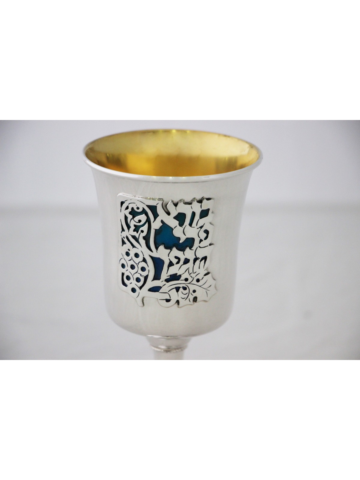 Tasse à vin élégante en argent sterling émaillée, tasses de Kiddouch modernes, Isra