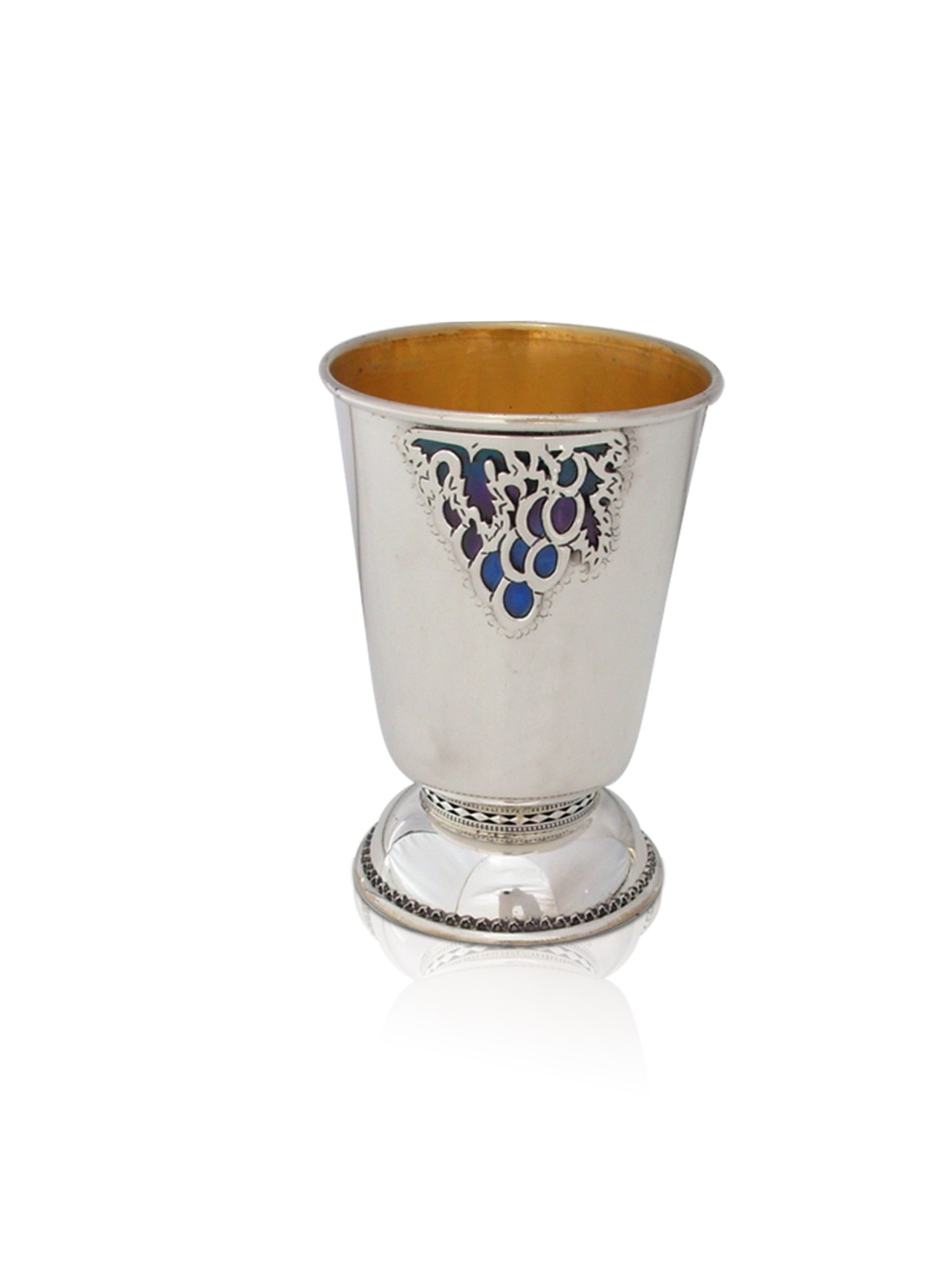 Coupe de Kiddouche à motifs de raisin avec émail, Coupes de Kiddouche modernes, Israélienne