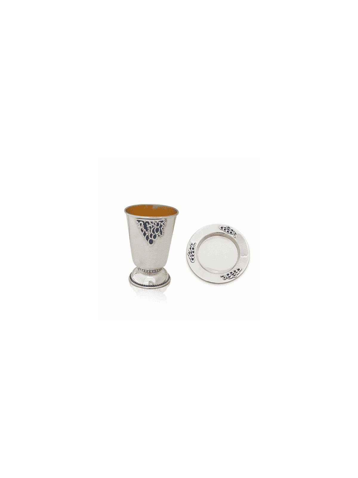 Coupe de Kiddouche à motifs de raisin avec émail, Coupes de Kiddouche modernes, Israélienne