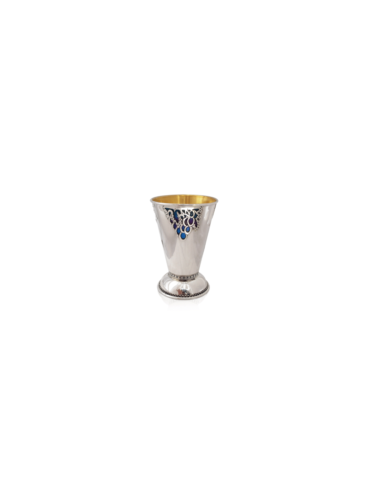 Coupe de Kiddouche décorée avec un bord de raisins colorés, coupes de Kiddush modernes,
