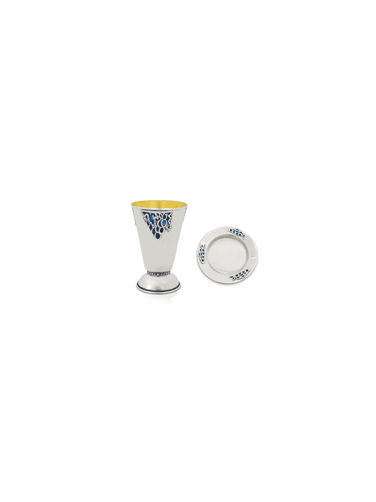 Kiddush Cup Decorated With Colorful Grapes Rim , Modern Kiddush Cups ,