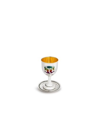 Ensemble personnalisé de tasses de Kiddush en argent sterling, tasses de Kiddush modernes, I