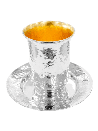 Coupe de Kiddouch martelée en argent sterling, cadeaux de Pâque, judaïque israélien