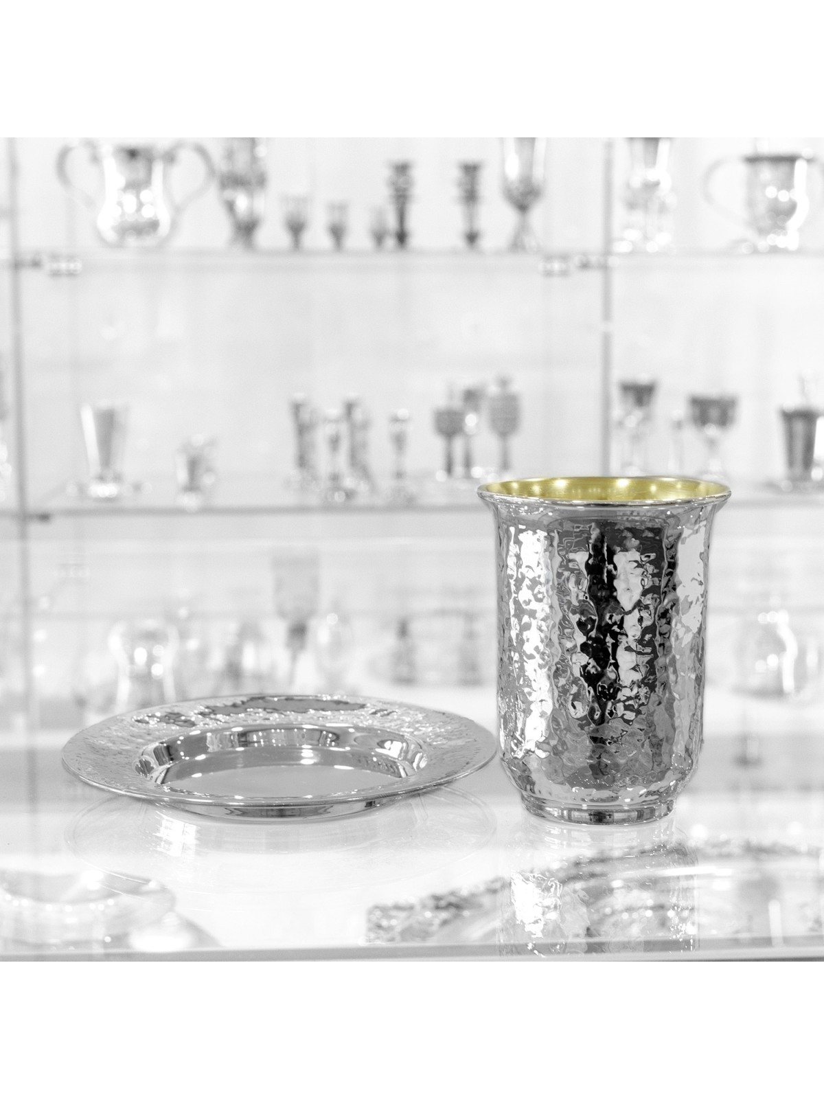 Coupe de Kiddouch martelée en argent sterling, cadeaux de Pâque, judaïque israélien