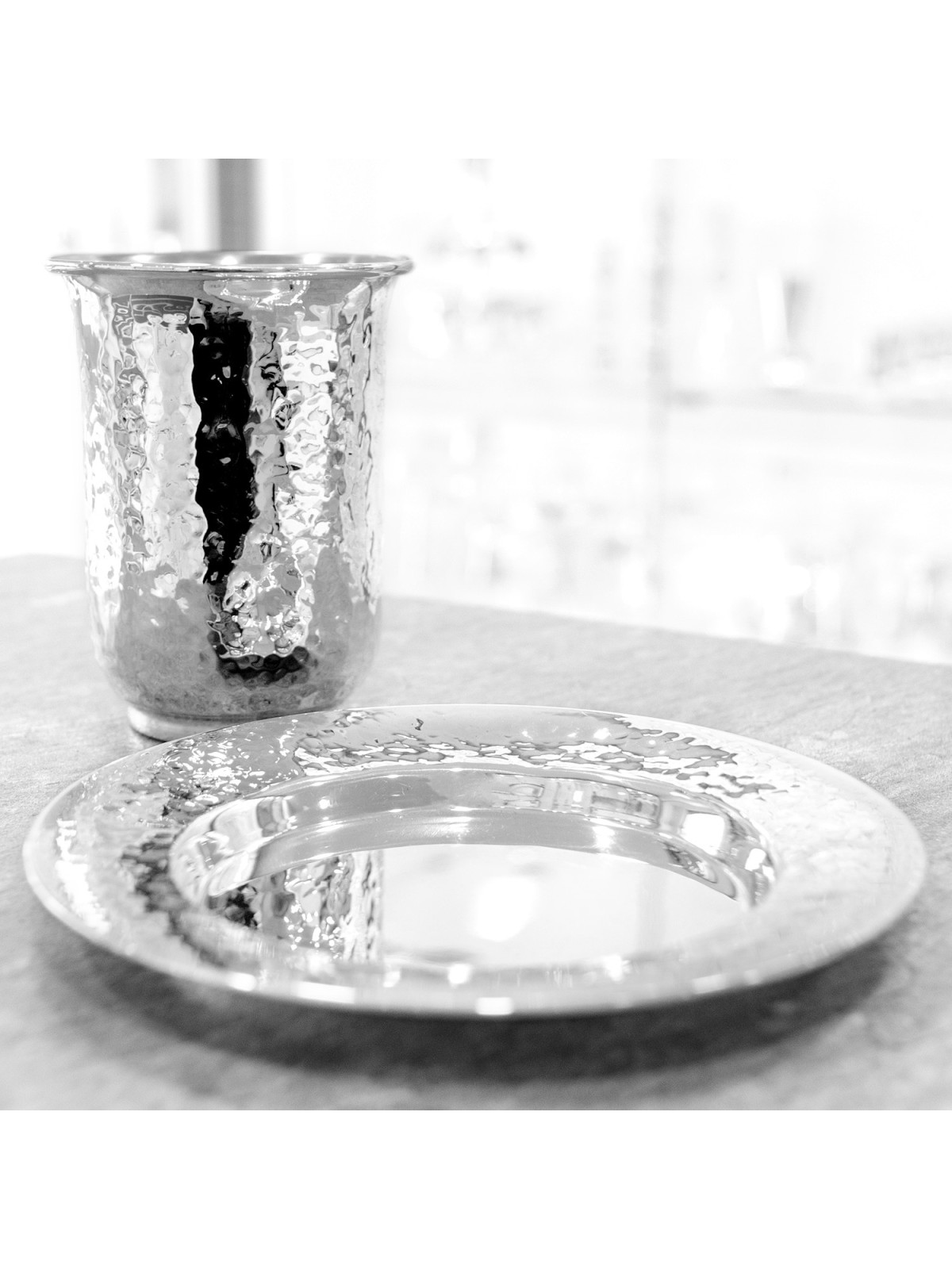 Coupe de Kiddouch martelée en argent sterling, cadeaux de Pâque, judaïque israélien