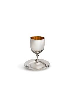 Nature Leaf Shaped Sterling Silver Kiddush cup , Passover Gifts , Isra