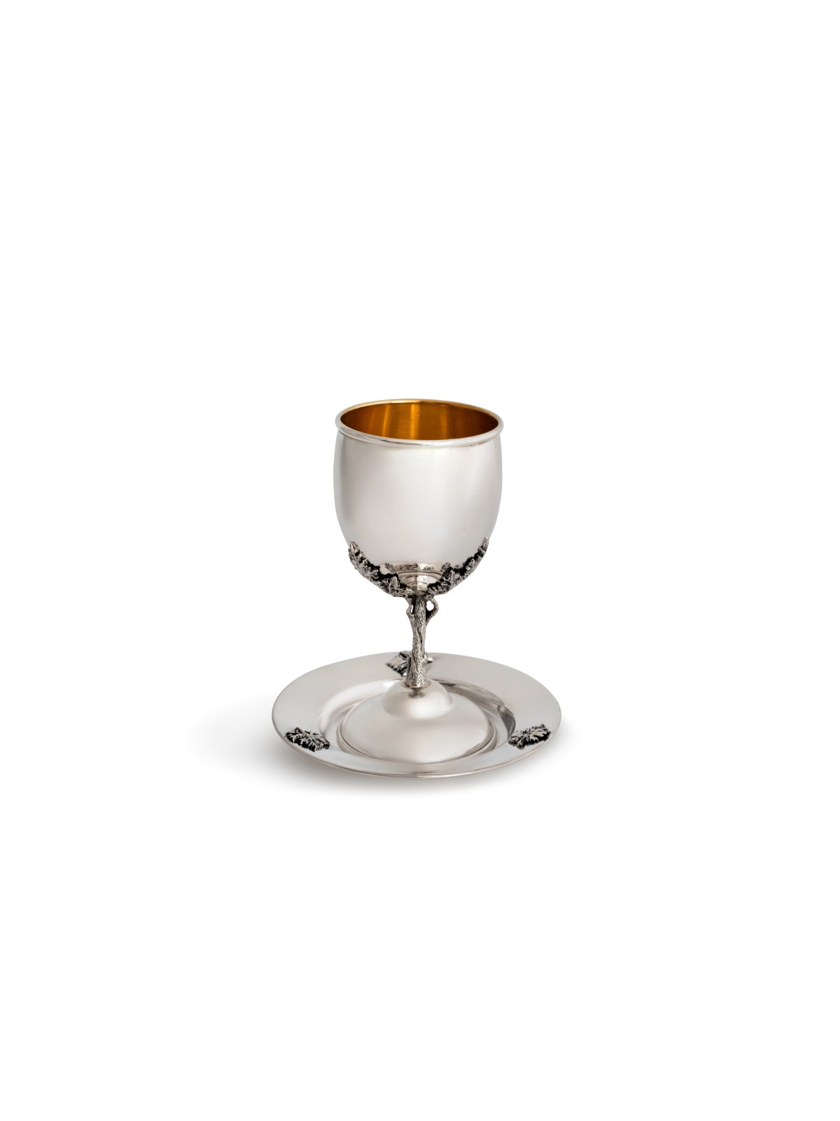 Nature Leaf Shaped Sterling Silver Kiddush cup , Passover Gifts , Isra