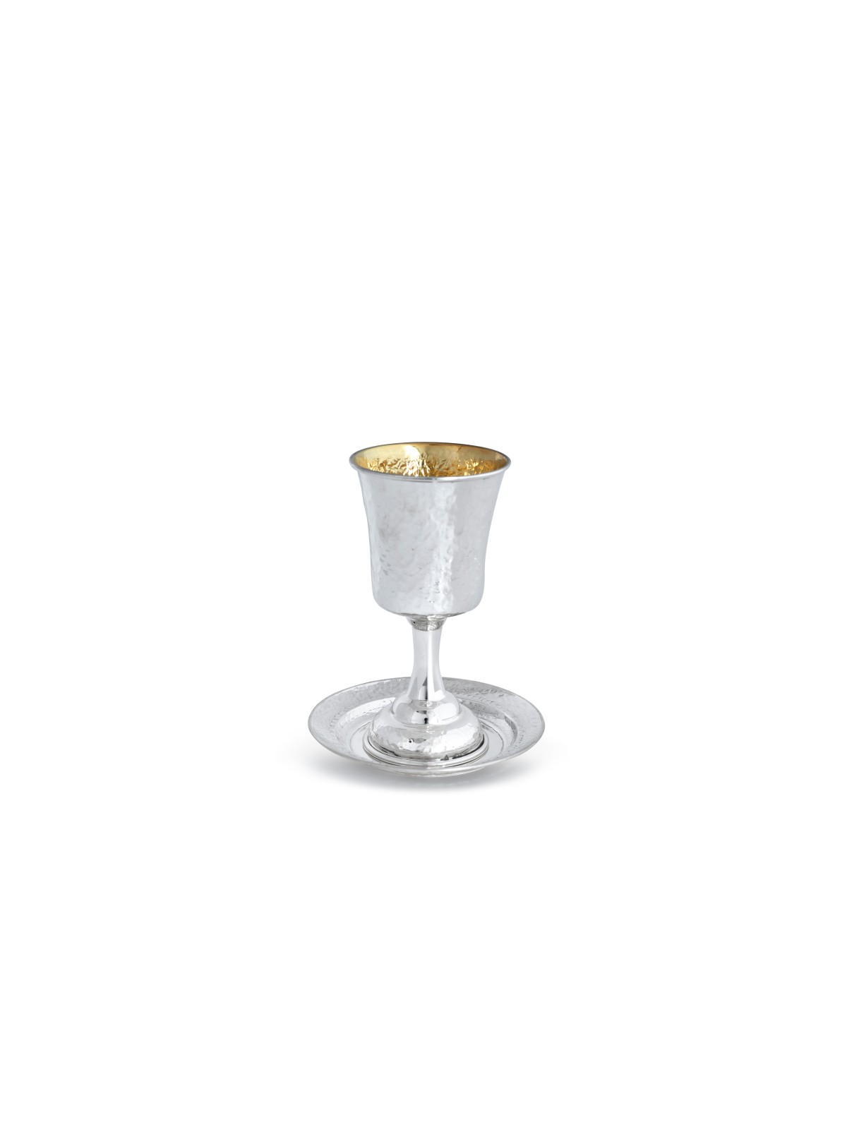 Coupe de Kiddouch martelée classique avec une tige, cadeaux de Pâque, Ju israélien
