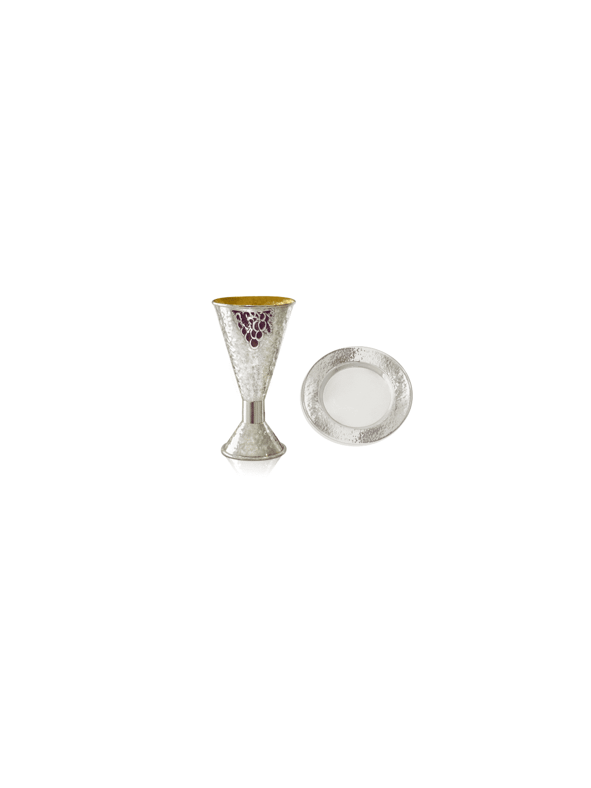 Coupe de Kiddouche martelée avec motifs de raisin, coupes de Kiddouche modernes, Israël