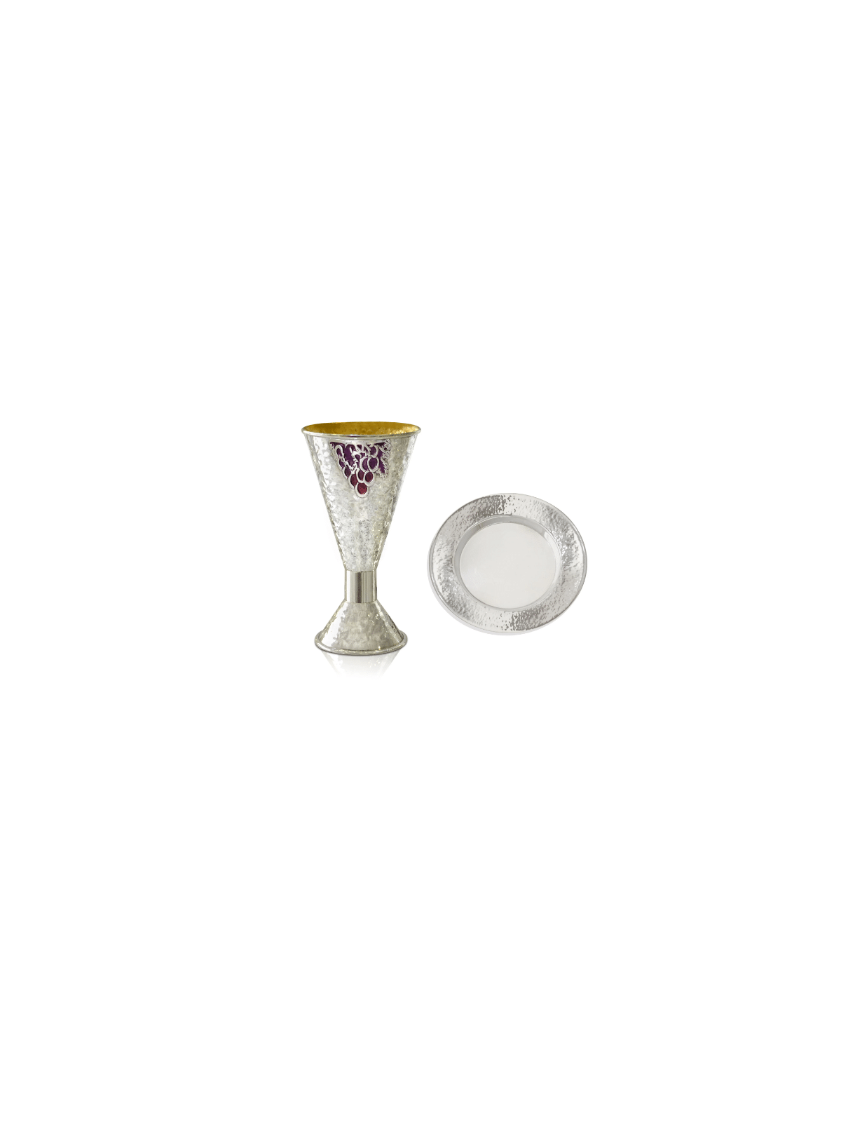 Coupe de Kiddouche martelée avec motifs de raisin, coupes de Kiddouche modernes, Israël