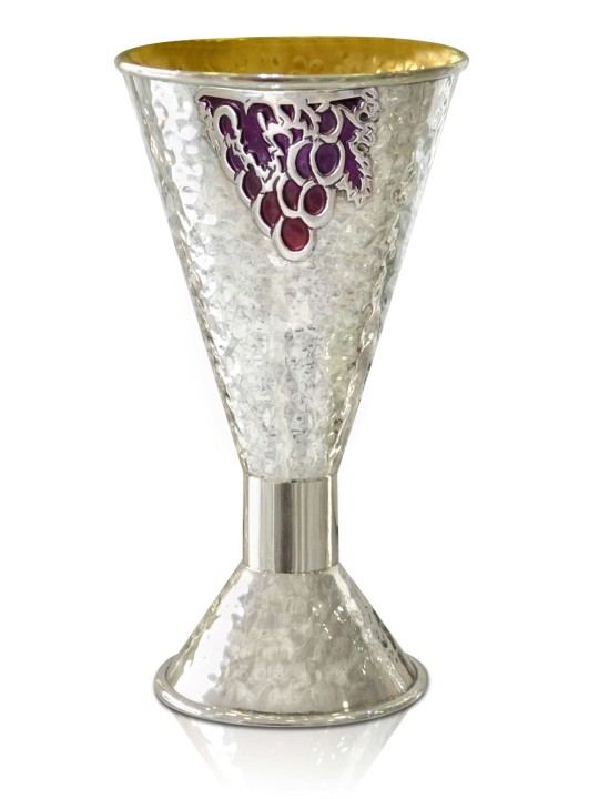 Coupe de Kiddouche martelée avec motifs de raisin, coupes de Kiddouche modernes, Israël