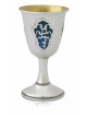 Colorful Personalized Sterling Silver Wine Goblet , Modern Kiddush Cup