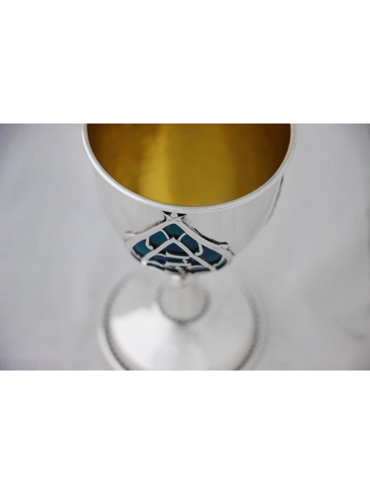 Wine Goblet Decorated with Hebrew Blessing , Passover Gifts , Israeli