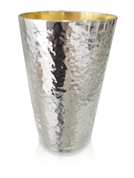 Modern Hammered Sterling Silver Kiddush Cup , Passover Gifts , Israeli
