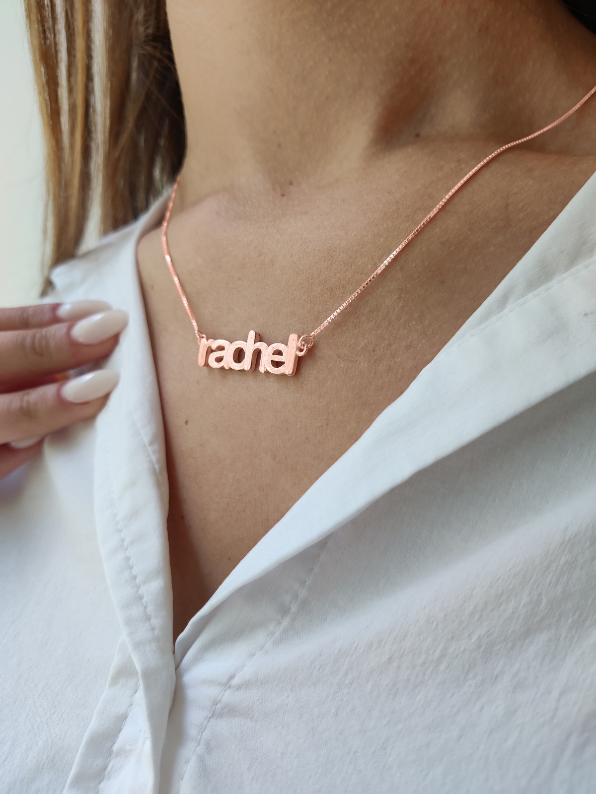Collier en or 14 carats à la mode 3D avec nom personnalisé, cadeaux Tu B'Av, israélien