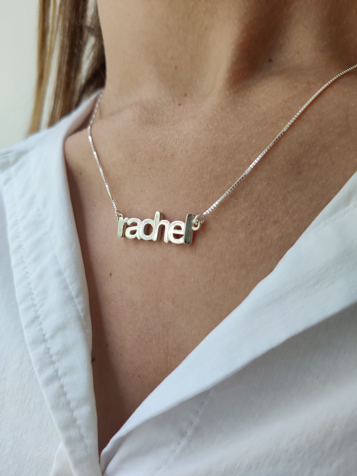 Collier en or 14 carats à la mode 3D avec nom personnalisé, cadeaux Tu B'Av, israélien