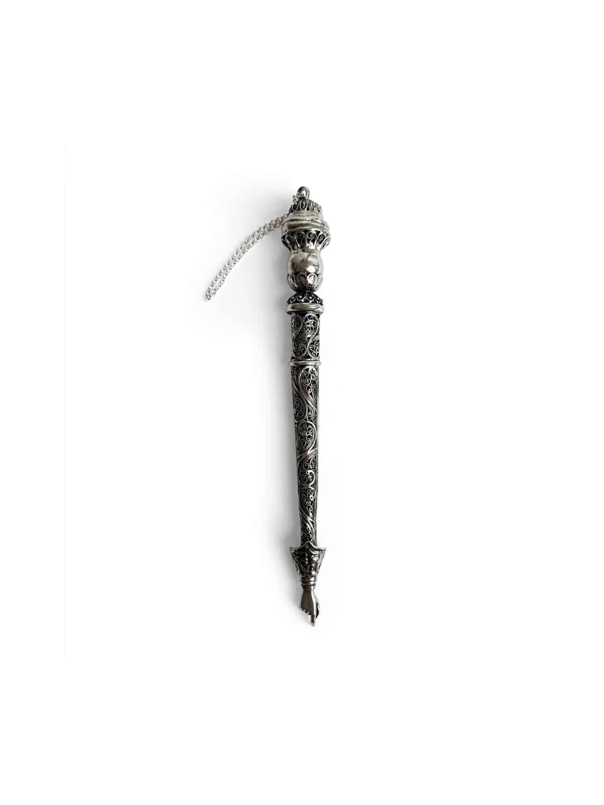 Large Handmade Sterling Silver Yad Torah with Fili , Traditional Torah